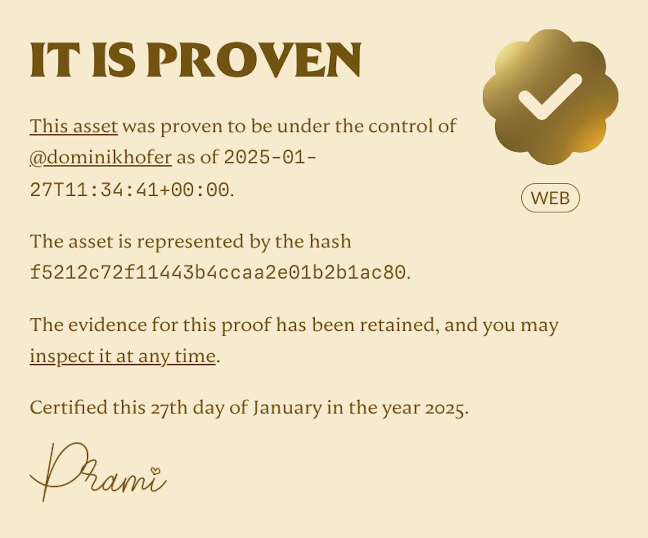 Proof that I own dominikhofer.me